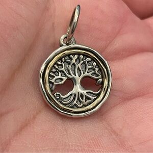 Elegant Silver and Gold Tree of Life Pendant